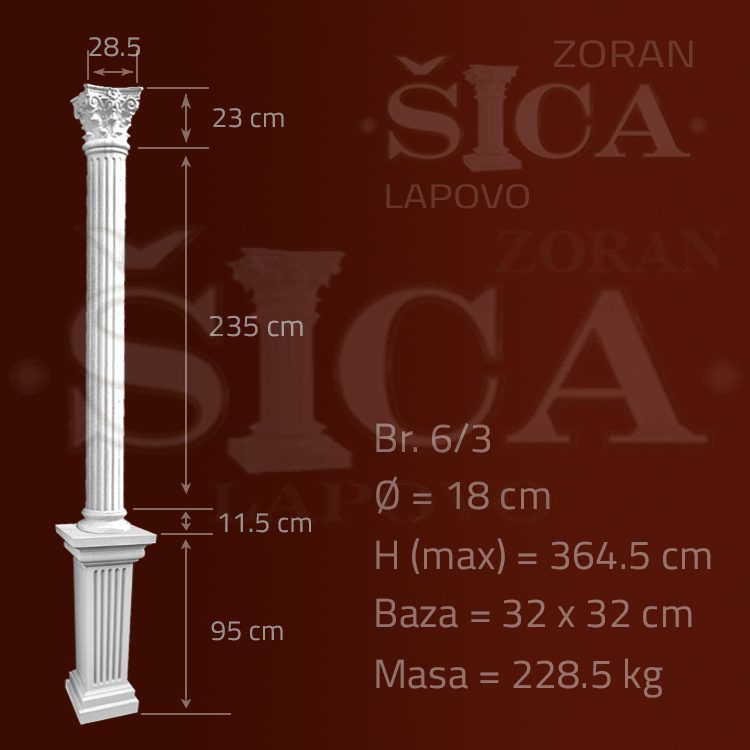 Grčki stub precnika 18cm